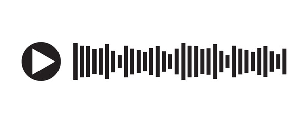 Voice message and audio chat wave icon, record chat button, online voice chat with sound wave icon vector illustration.