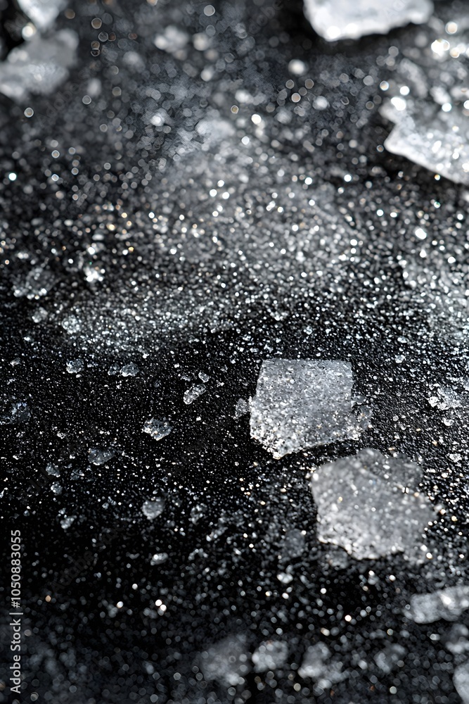 Aufkleber an artistic close-up of crystalized ice shards on a dark background, showcasing intricate textures a