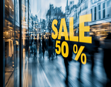 Busy City 50% Shopping Sale