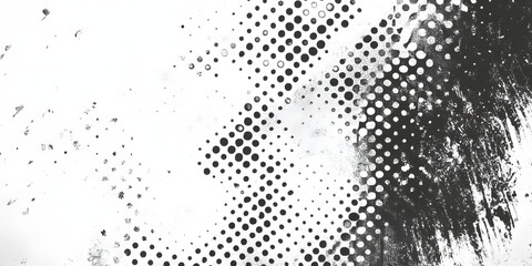 black spots, splashes and dotted paint marks on a white background. grunge texture of old background