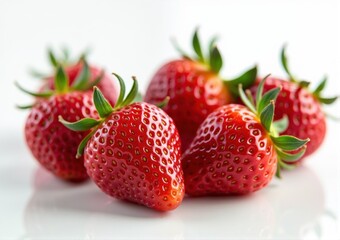 Strawberries on a white background. Shallow dof.