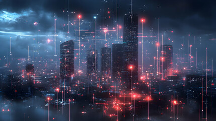 Obraz premium Machine learning concepts in a connected world -