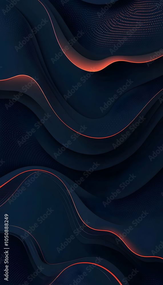 Poster modern dark blue background with dynamic abstract shapes-