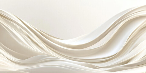 Obraz premium Elegant Abstract Waves in Soft White Tones - A Minimalist Digital Background for Modern Designs