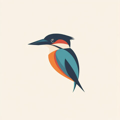 Fototapeta premium Simple illustration of kingfisher.