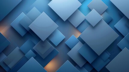 Fototapeta premium Abstract geometric squares on a gradient blue background, vector