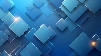 Obraz premium Abstract geometric squares on a gradient blue background, vector