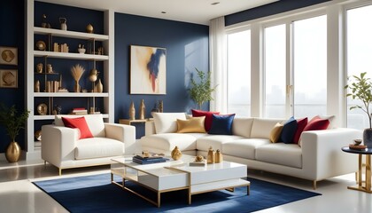 Photo interior modern design room 3d illustration