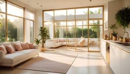 Fototapeta premium Photo interior modern design room 3d illustration