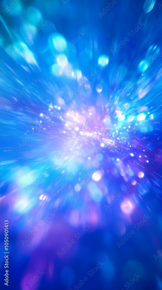 Poster abstract background featuring vibrant blue and purple lights creating a dynamic and futuristic atmos