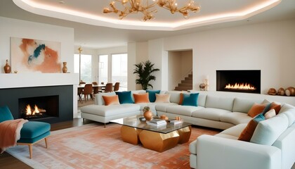 Photo interior modern design room 3d illustration