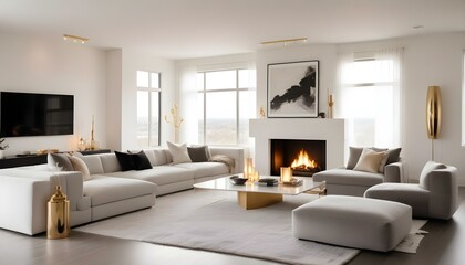 Photo interior modern design room 3d illustration