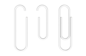 White Paper Clips with PVC Coated on the sheet, 3D rendering isolated on transparent background