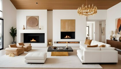 Fototapeta premium Photo interior modern design room 3d illustration