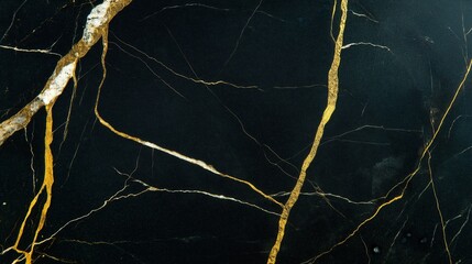 インテリアデザインやデジタルメディアに最適な、金色の縞模様のエレガントな黒大理石のテクスチャ