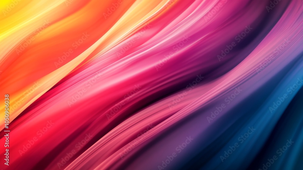 Aufkleber A vibrant gradient of interlocking colors flowing seamlessly, symbolizing unity and diversity in a dynamic society, minimalist style