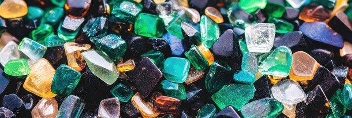 Obraz premium ジュエリーデザインやクラフトプロジェクトのためのカラフルな研磨された宝石