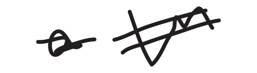 Hand drawn paint, pen, line brush sketch marker underline shape vector icon.