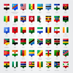 Africa Flag Pin Set. African Flag Concept