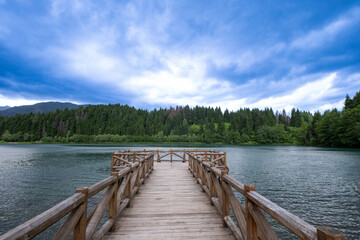 Fototapeta premium wooden pier on lake