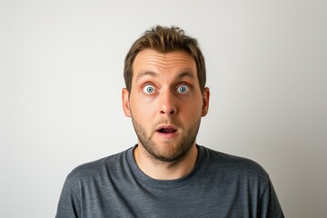 Fototapeta premium Surprised Man with Expressive Reaction