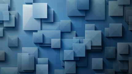 Fototapeta premium Abstract geometric squares on a gradient blue background, vector