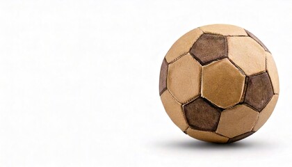 Paper origami concept of a football or soccer ball used in the sport of association football. Telstar style 32 panel ball, with the familiar black and white spherical truncated icosahedron pattern