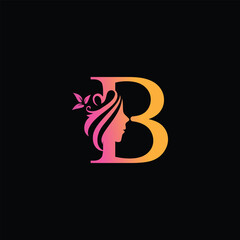 Letter B beauty logo design, B spa logo desigin template