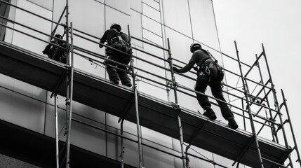 Construction Workers on Scaffolding