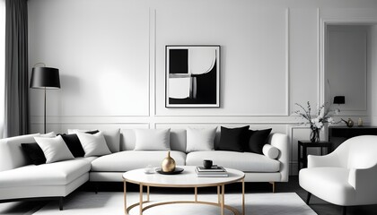 Photo interior modern design room 3d illustration