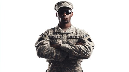 Fototapeta premium Portrait of a Soldier with Crossed Arms
