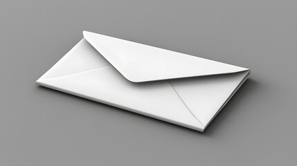 Simple White Envelope on Gray Background