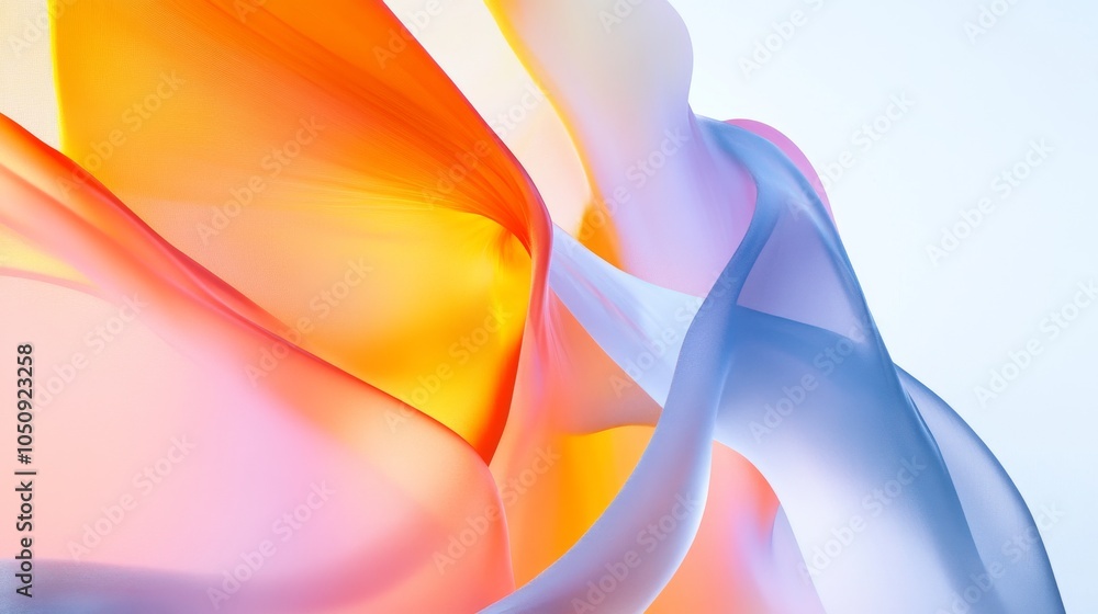 Poster abstract fluid shapes blending into each other, representing the seamless integration of diverse per