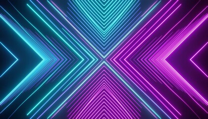 Fototapeta premium 3d render abstract background of neon lines glowing in ultraviolet spectrum fun party wallpaper