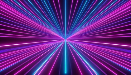 Obraz premium 3d render abstract background of neon lines glowing in ultraviolet spectrum fun party wallpaper
