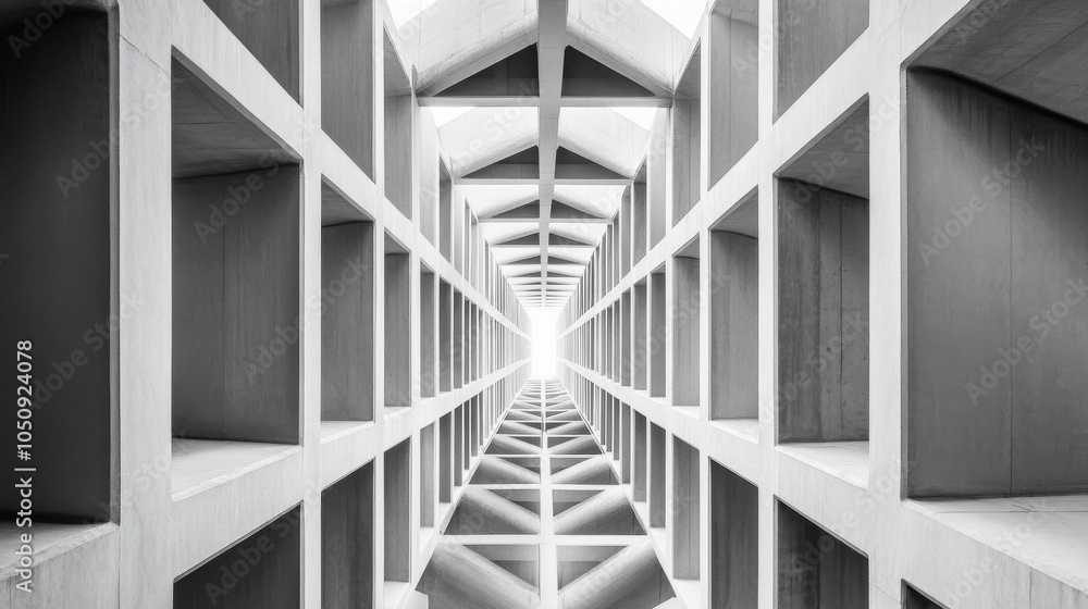 Aufkleber Abstract geometric shapes converging into a symmetrical pattern, Illustrating equity and balance in societal structures, photography style
