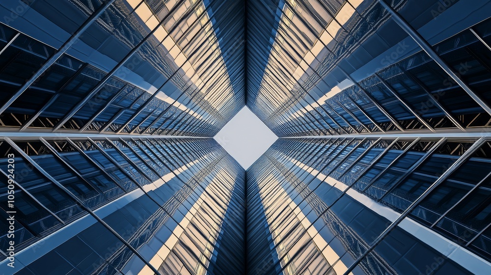 Aufkleber abstract geometric shapes converging into a symmetrical pattern, illustrating equity and balance in 