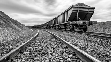 Fototapeta premium freight railway cars. transport transportation of coal