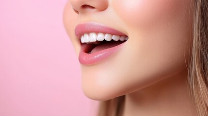 Obraz premium Close-Up of Smiling Woman's Mouth