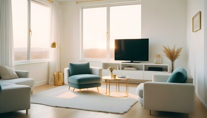 Photo interior modern design room 3d design	
