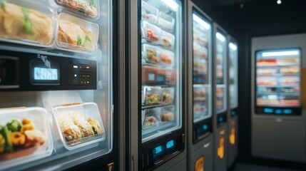 Automated vending machines serving fresh meals
