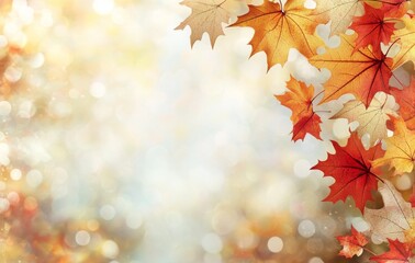 Colorful autumn leaves with soft bokeh background showcasing the beauty of fall season