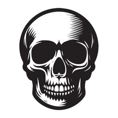 Fototapeta premium Black and white skull icon