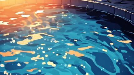 Obraz premium Water streaming into a sparkling clean pool adobe illustrator