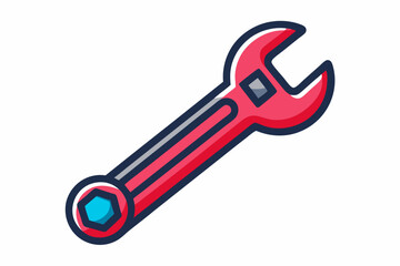  Modern and convenient wrench on a white background 