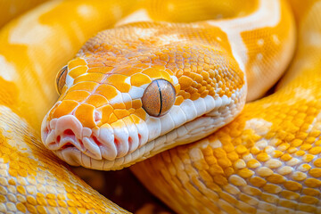 Fototapeta premium Gold Python, Reticulated python.