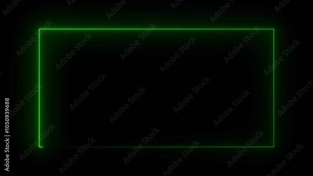 Poster neon rectangle border .blue and pink neon rectangle frame. black background 4k animation. mation of 