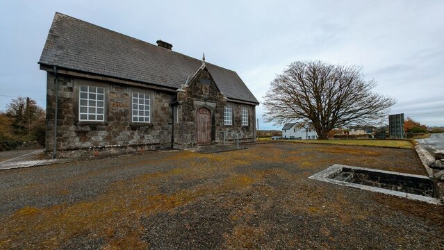 Former national school at Esker, Athenry, Co. Galway, Ireland, historic building and architecture, background