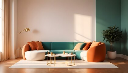 Photo interior modern design room 3d design