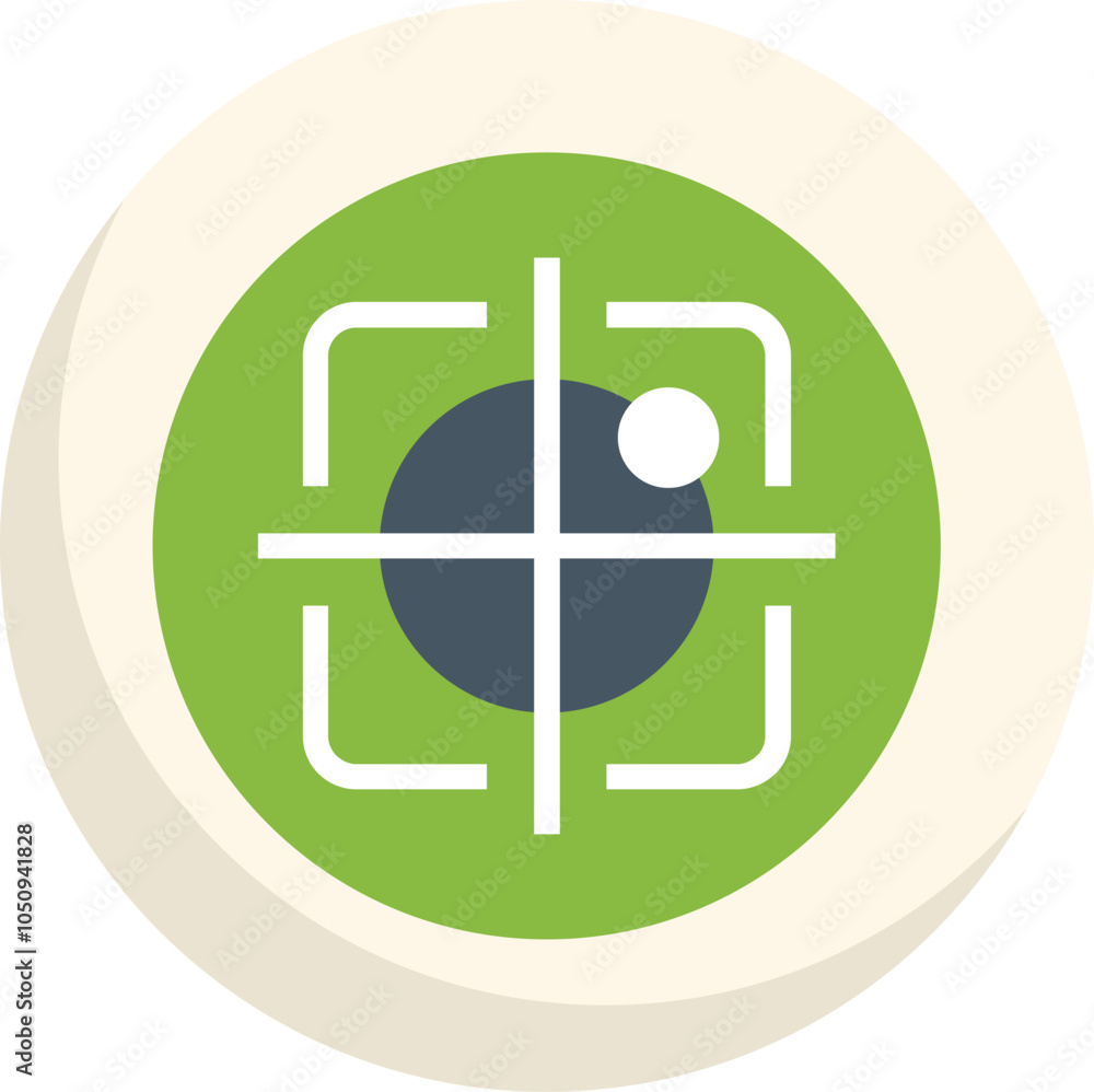 Poster green button showing eye tracking system icon, concept for modern technologies and user experience a